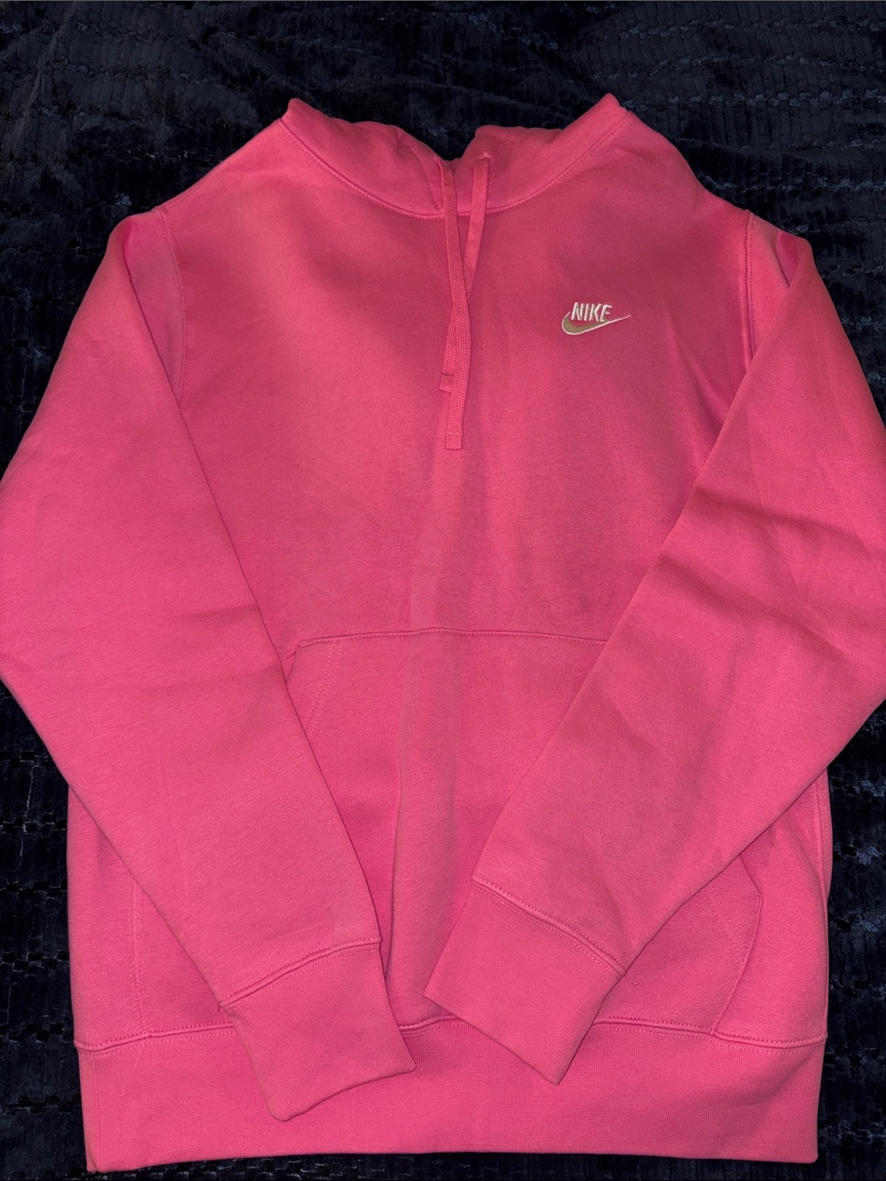 Nike Pink Pullover Hoodie with Small White Swoosh